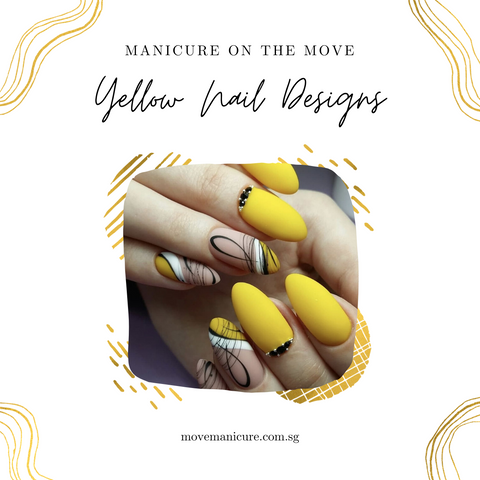 light yellow nail art