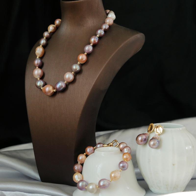 EARRINGS JOY Antica Murrina | Pearl Necklace Earring Bracelet Set  Galvanized Alloy Jewelry Set-silver 