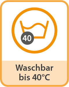 Icon: Der Bezug ist waschbar bei 40° C.