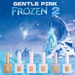 gentle pink frozen 2, korean gel nail polish, shimmer gel polish