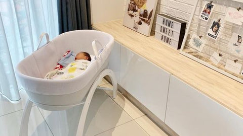 Dreami Moses Basket helps to keep baby close