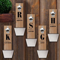 Personalized Set of 5 Wall Mounted Bottle Openers for Groomsmen