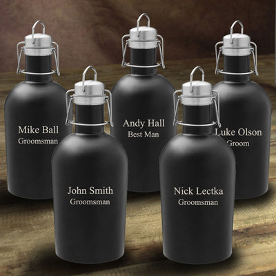 Personalized Black Insulated Tumblers - Set of 5 – GroomsShop