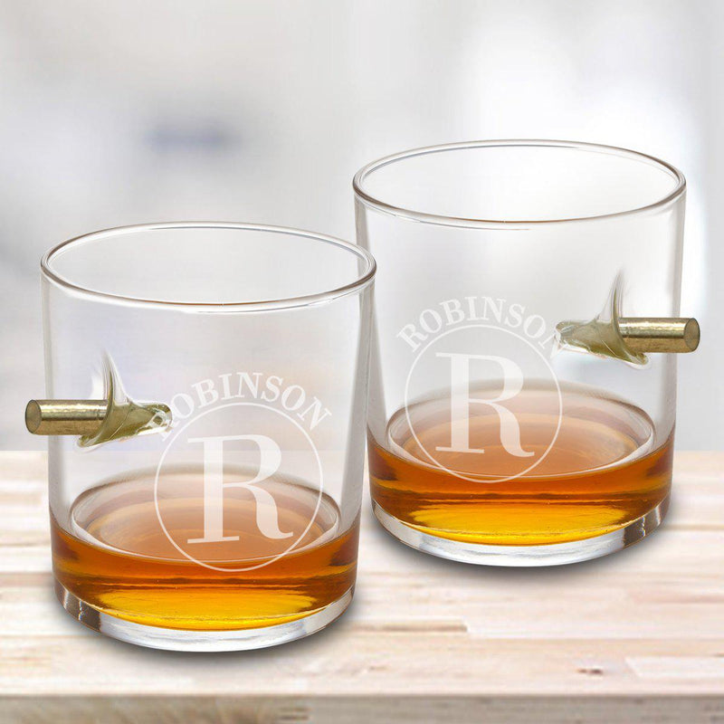 Personalized Bullet Lowball Whiskey Glass Sets