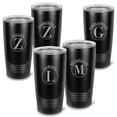 Personalized Black Insulated Tumblers - Set of 5 – GroomsShop