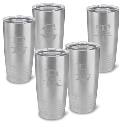 Personalized Black Insulated Tumblers - Set of 5 – GroomsShop
