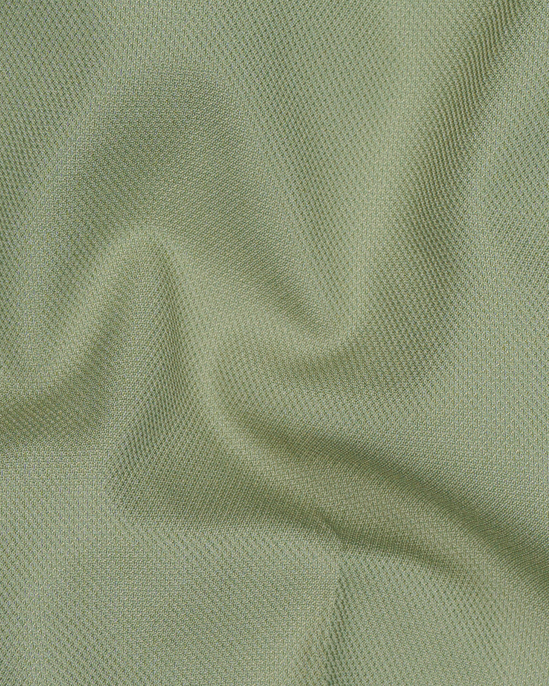 Camouflage Green Cross Buttoned Bandhgala Wool rich Blazer