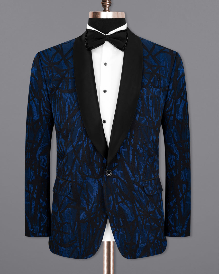 Blue textured suit for men