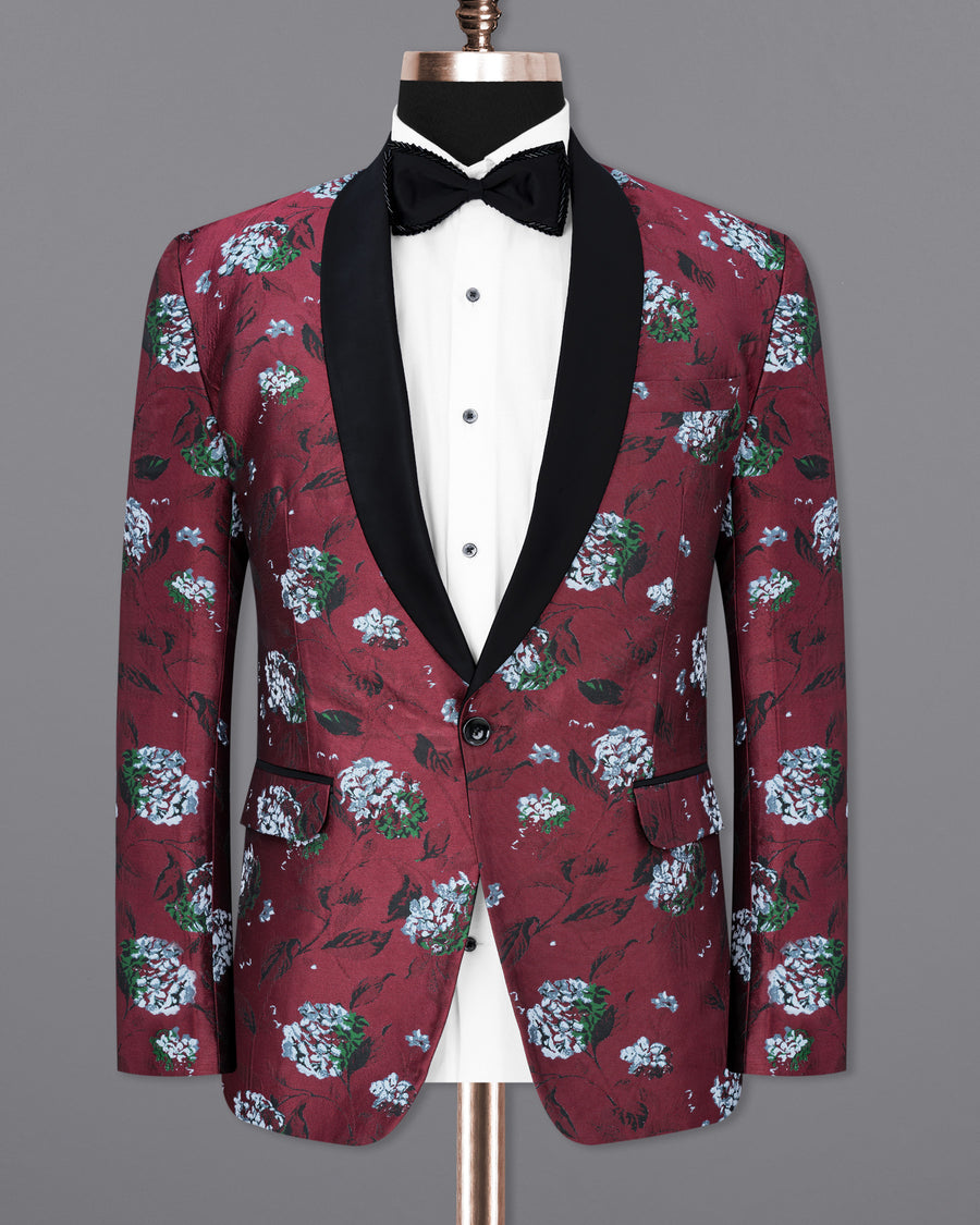Red textured suit for men