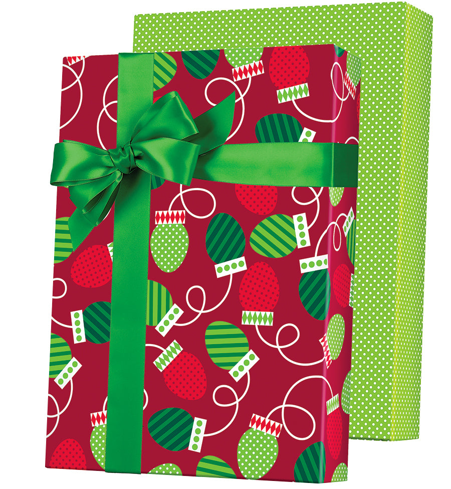 Christmas Reversible Wrapping Paper, Stripes, Polka Dots, Plaids, Reindeer,  Retro Trucks, Trees And Christmas Lettering, 4-Rolls, 120 Total Sq. Ft.