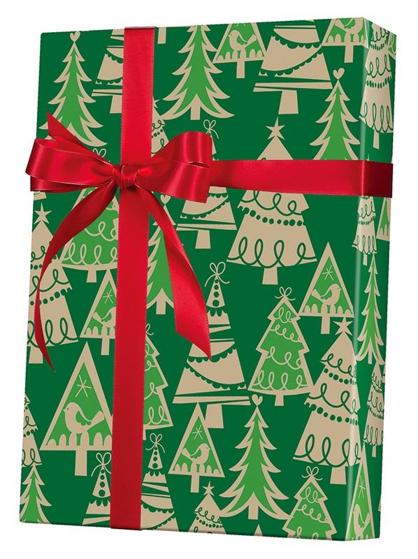 Little Trees Holiday Gift Wrap Christmas Wrapping Paper Kraft Holiday Wrap  Kraft Wrapping Paper Gift Wrap Heavy Duty Paper 