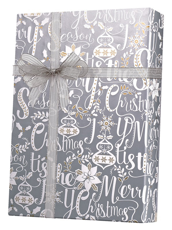 Christmas Wrapping Paper Black & White Snowflake Gift Wrap 