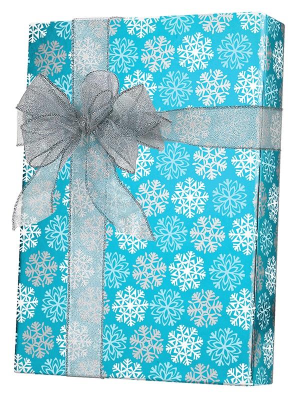 Snowflakes Metallized Wrapping Paper (21 Sq. ft.) | Innisbrook Wraps