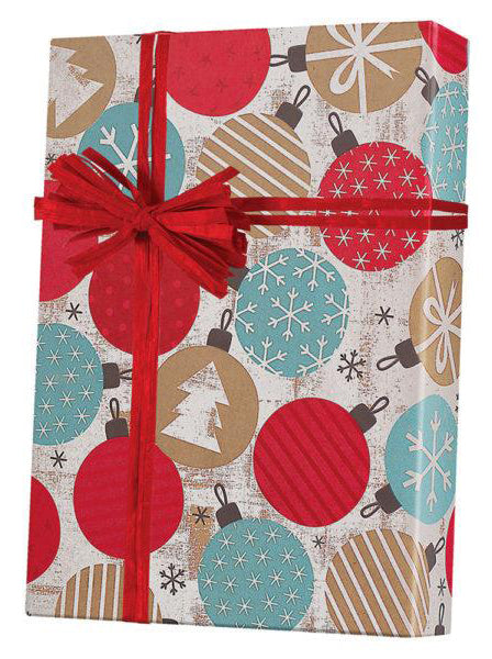 Snowday Kraft Wrapping Paper 24x417', Half Ream Roll