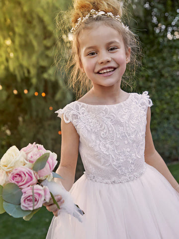 Lovely Ivory Lace and Tulle Flower Girl Dress