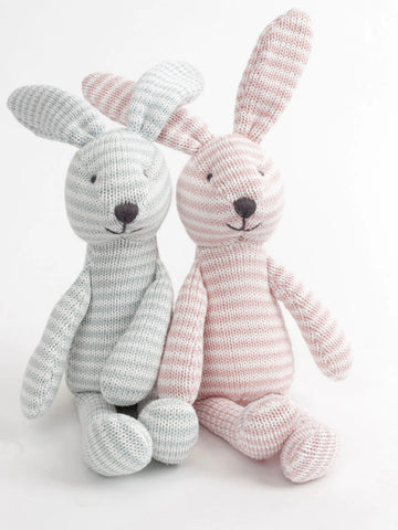 Stripe Knit Bunny Soft Toy