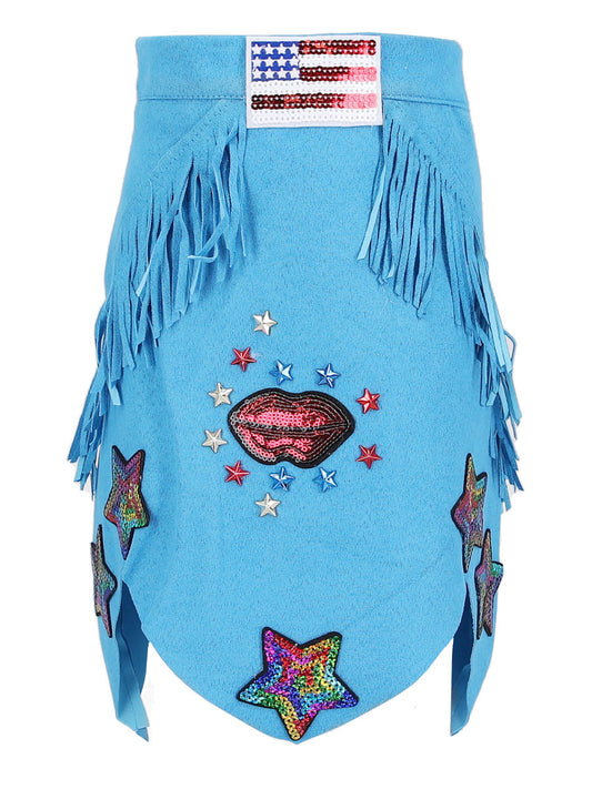 Blue Cowboy Hat with Sequin Patches for Girls – Chasing Fireflies