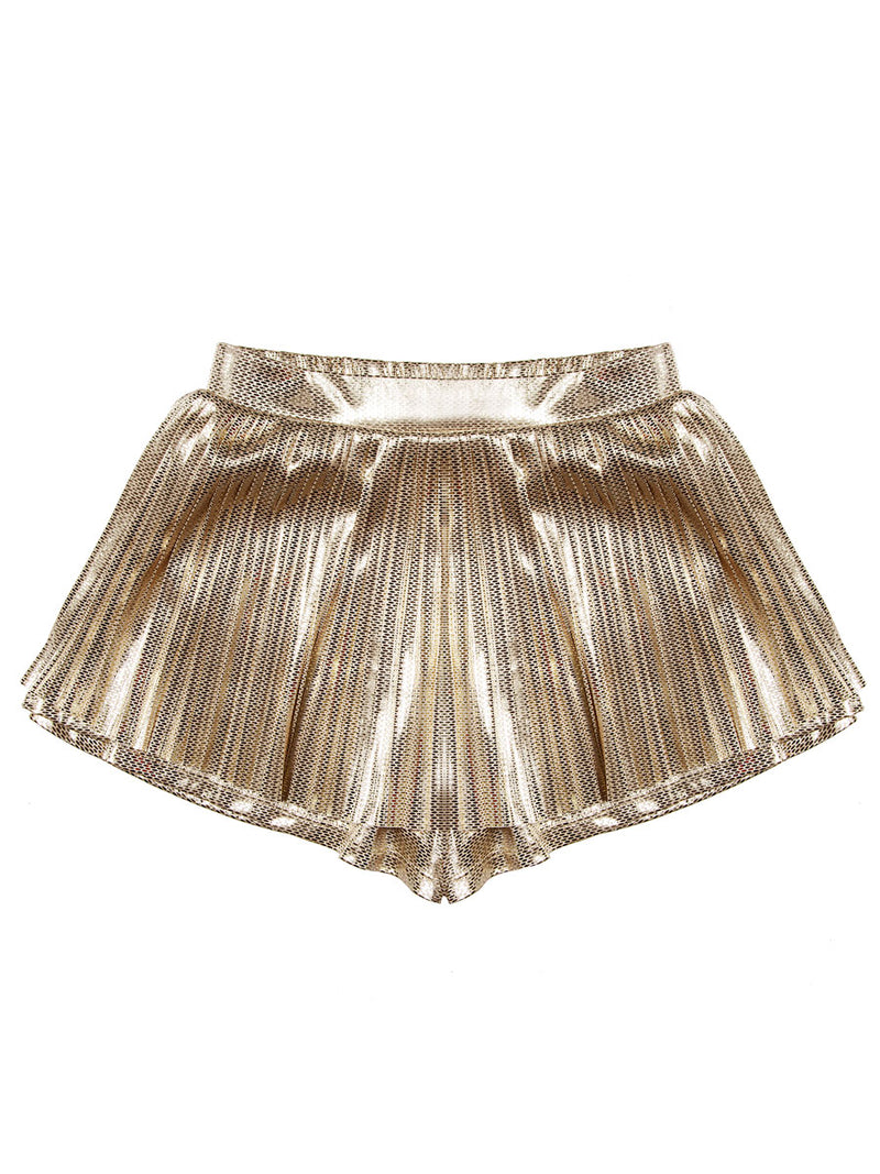 Girls Metallic Gold Skort - Chasing Fireflies