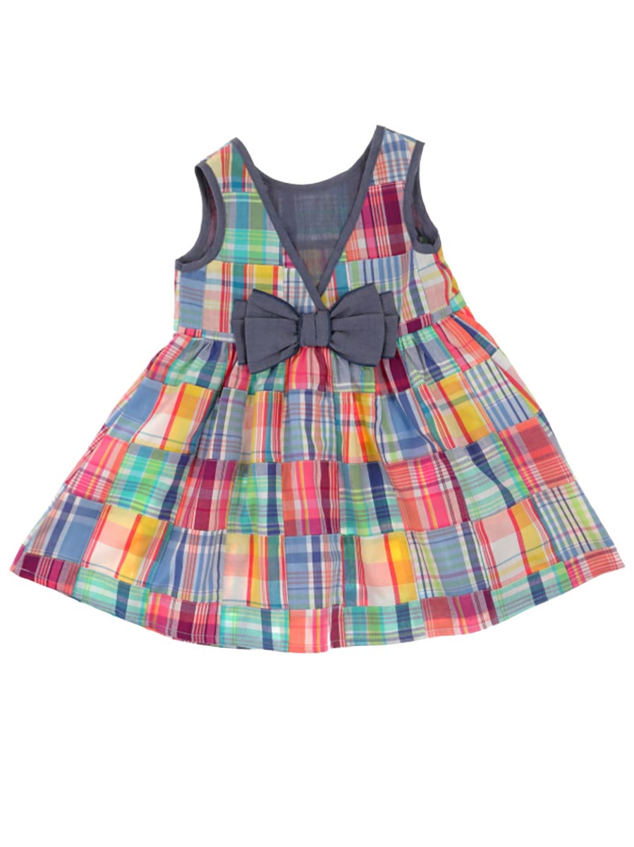 Patchwork Plaid V-Back Dress | Chasing Fireflies