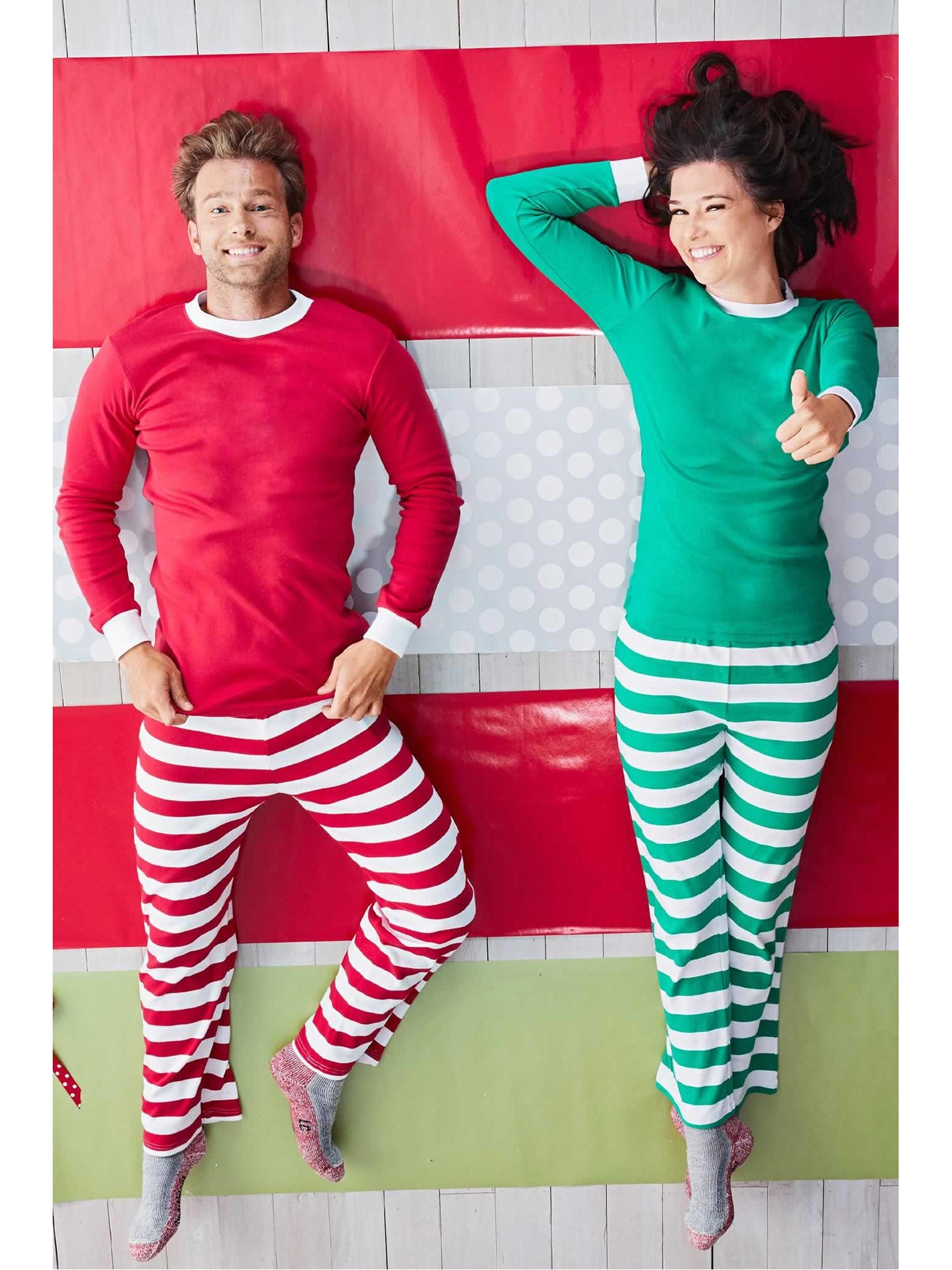 red and white striped pajamas for adults