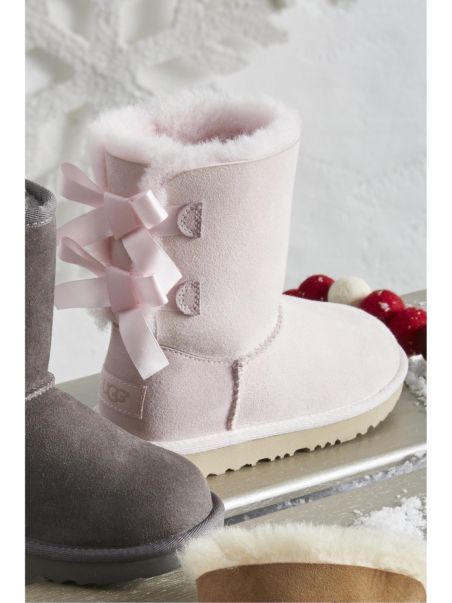 baby pink bailey bow uggs