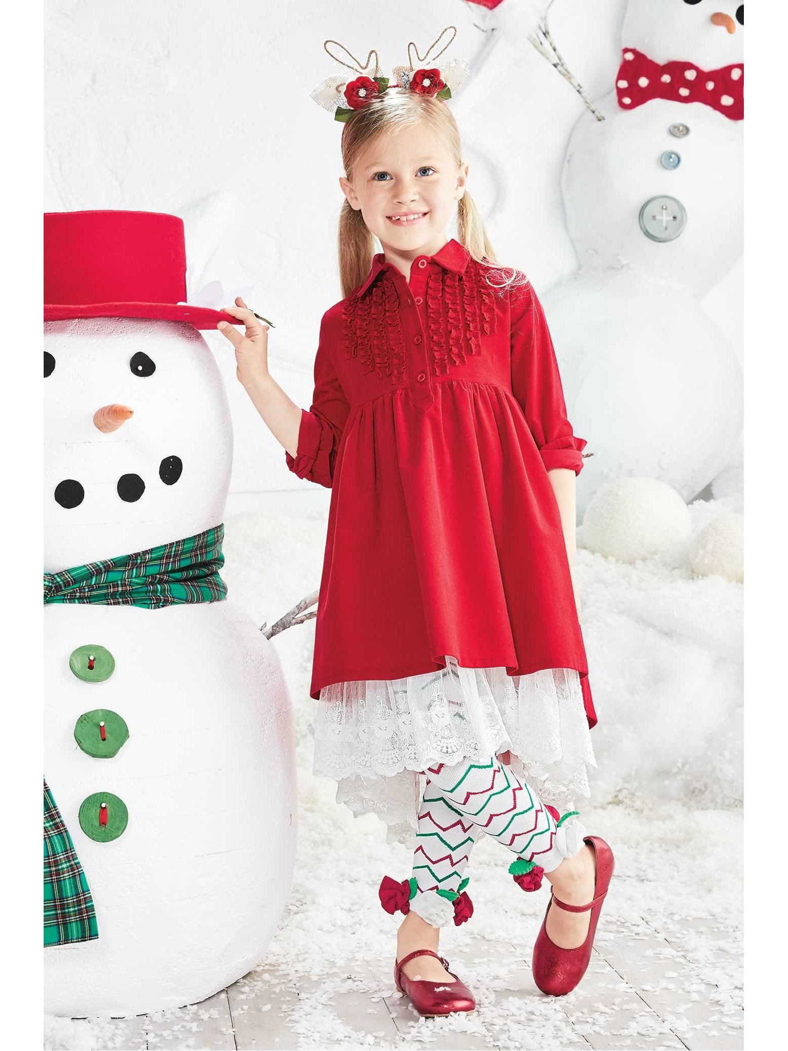 girls red shirt dress