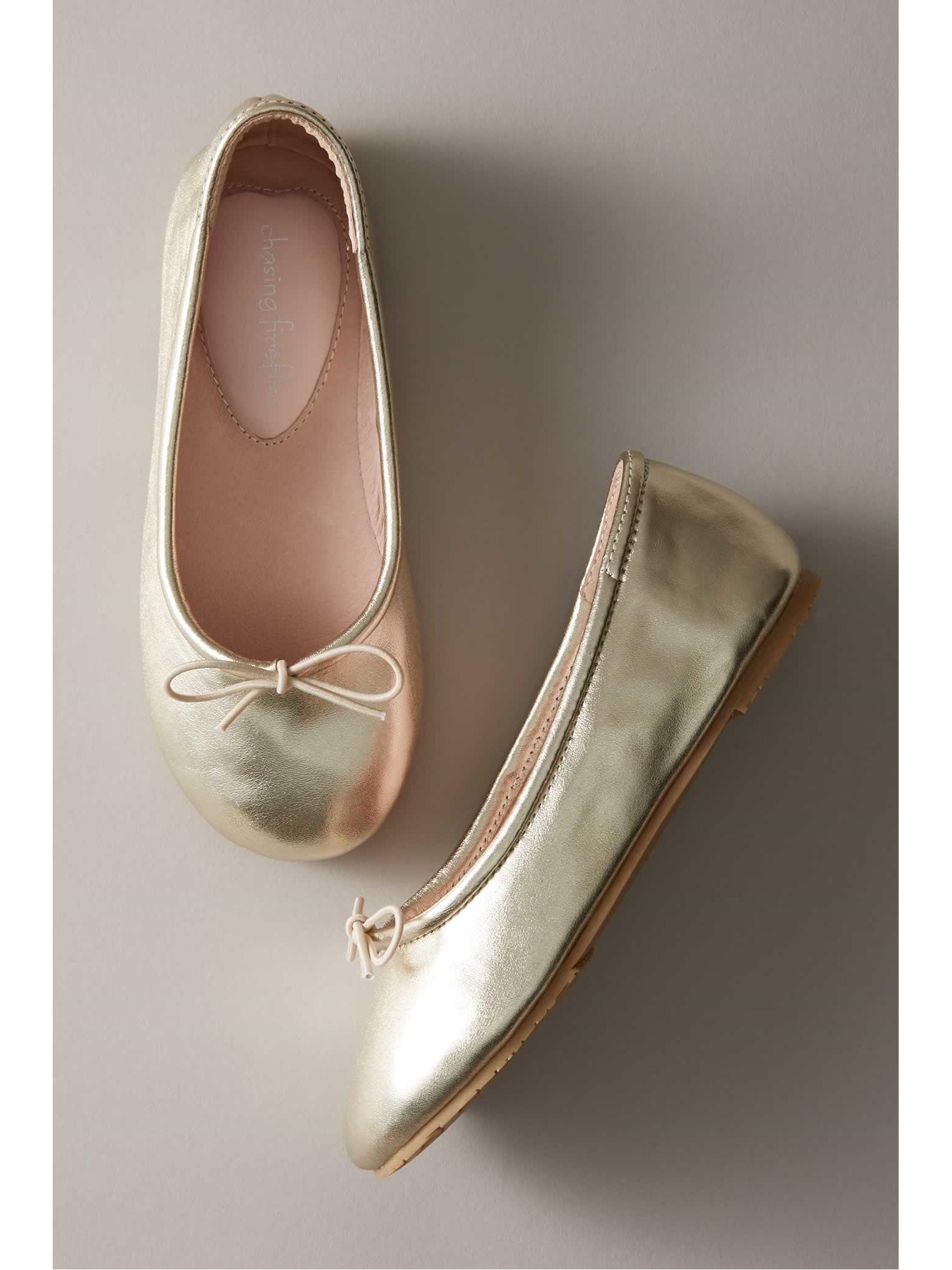 Girls Metallic Prima Ballet Flats 