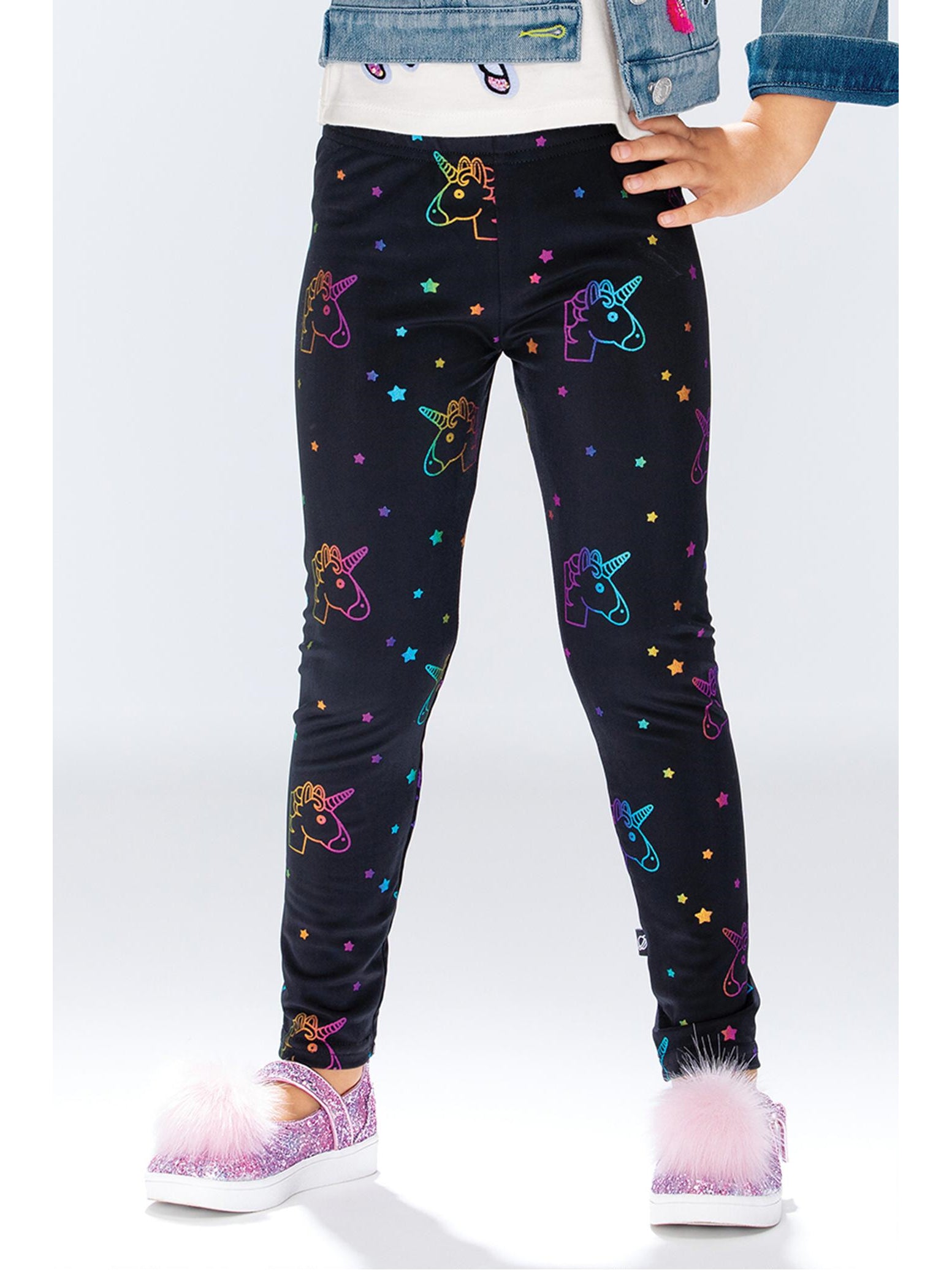 Girls Rainbow Foil Unicorn Leggings - Chasing Fireflies