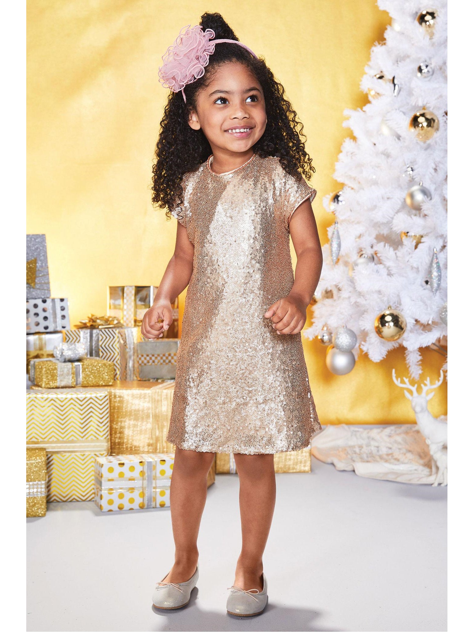 gold sequin dress for little girl