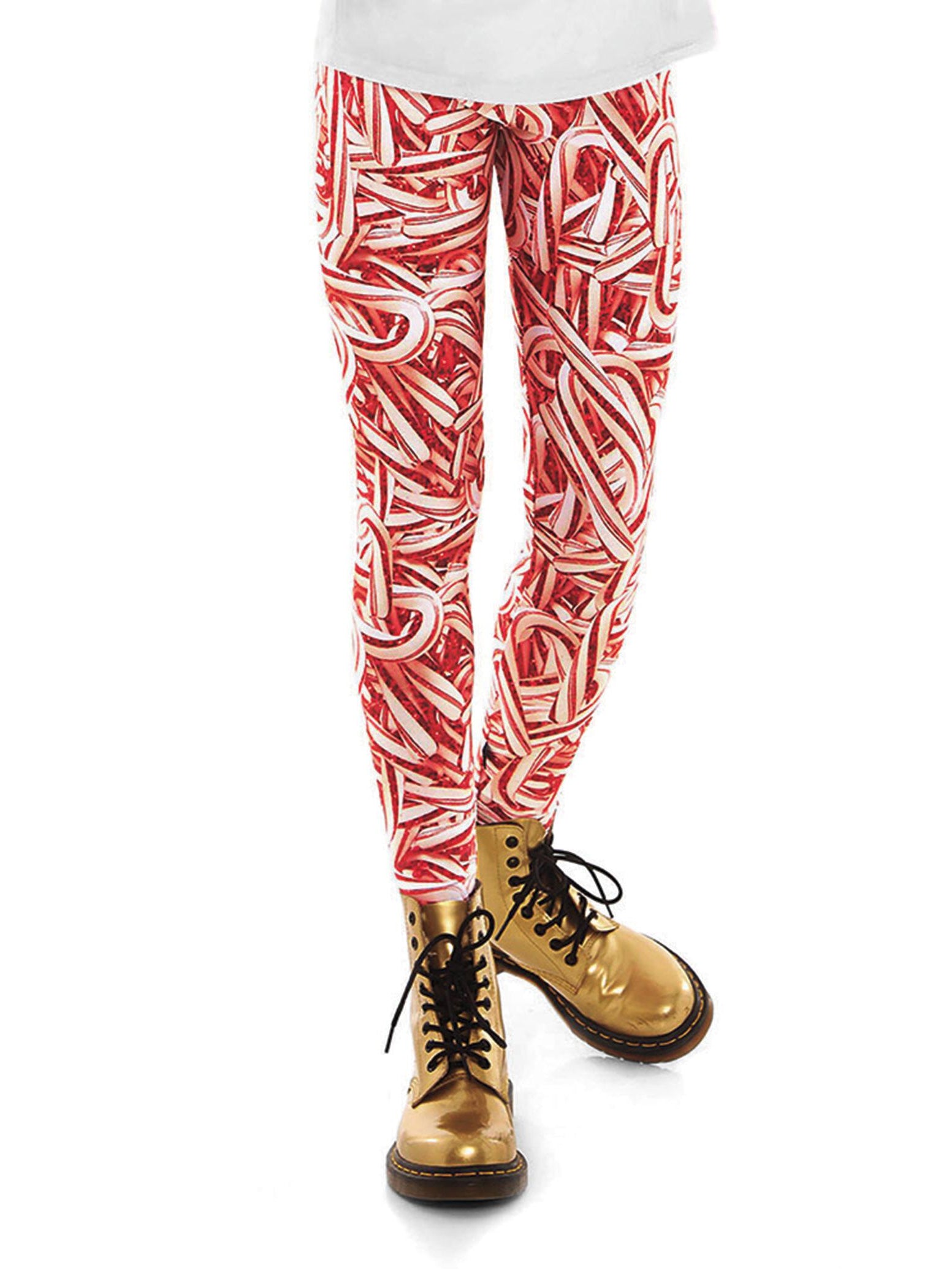 girls candy cane leggings