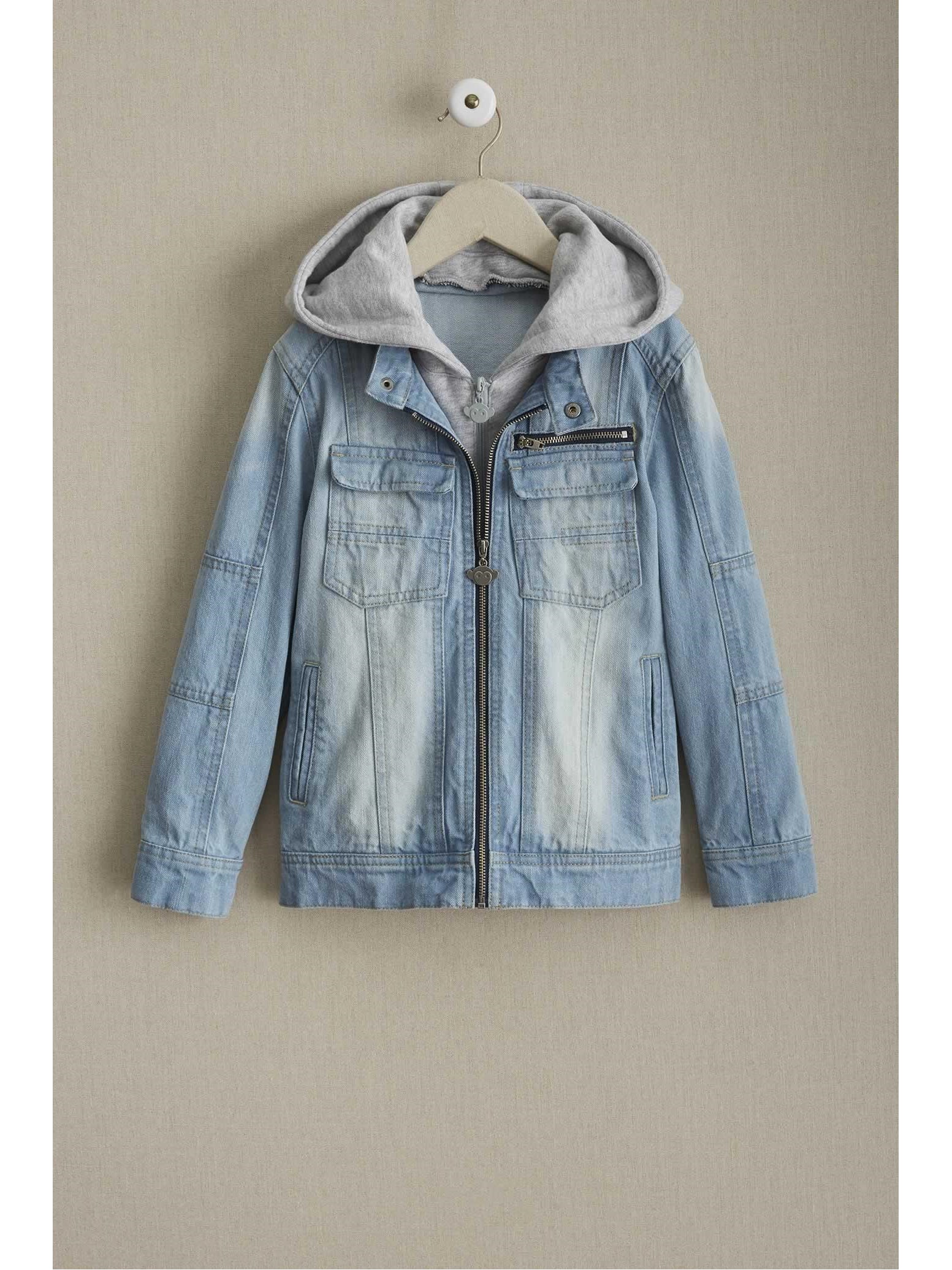 Kids Hooded Denim Jacket - Chasing Fireflies