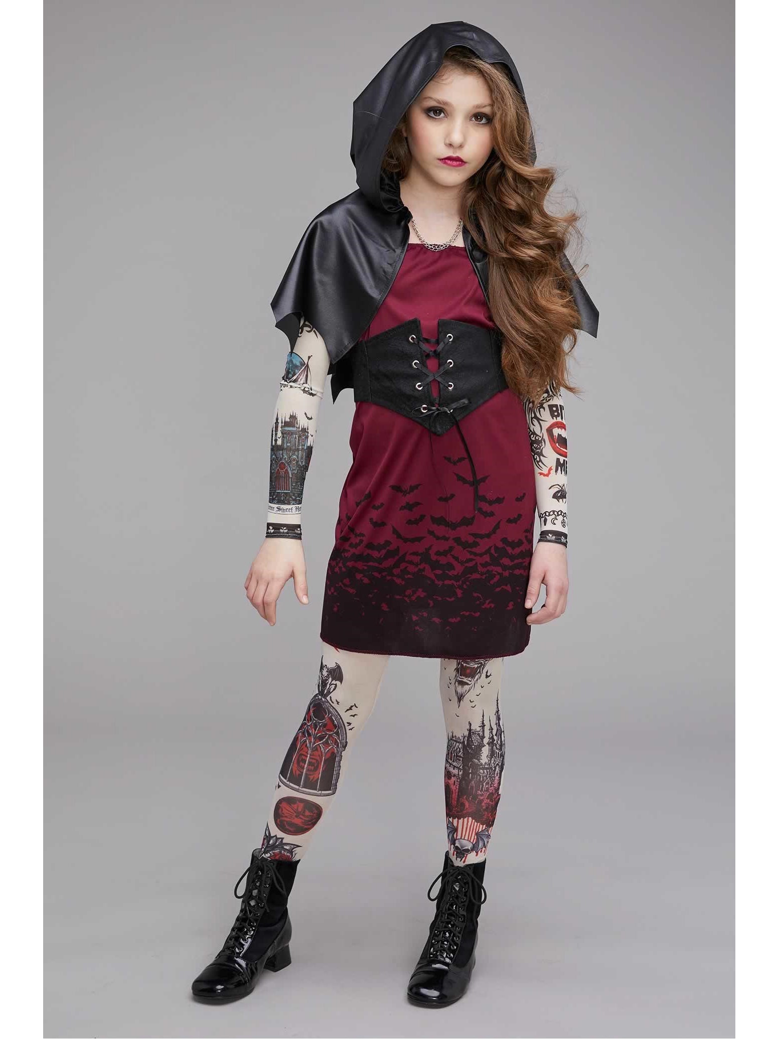 Girls' Costumes Incharacter Street Vamp Vampire Tattooed Tween Girls ...