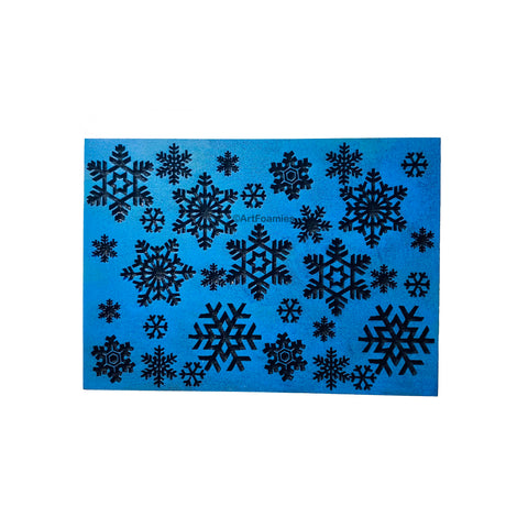 Fantastic Foam Snowflake Stamps - DZ - Stationery - 12 Pieces, Blue