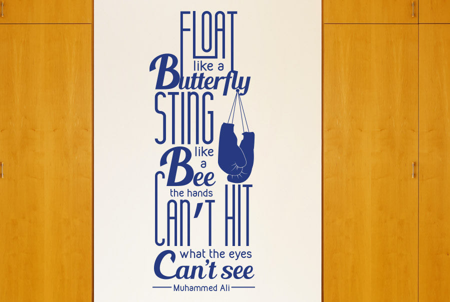 Muhammad Ali Float Like A Butterfly Sting Like A Bee Wall Sticker Cut It Out Wall Stickers