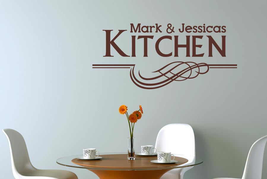 Personalised Kitchen Vintage Sign Wall Stickers uk art decals | CUT IT ...