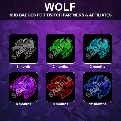 Wolf Badges and Emotes Twitch Sub Badges Twitch Badges -  Finland