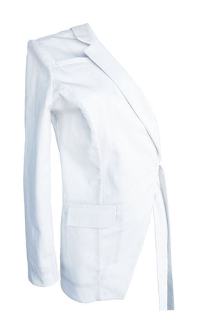 White Denim Half Jacket