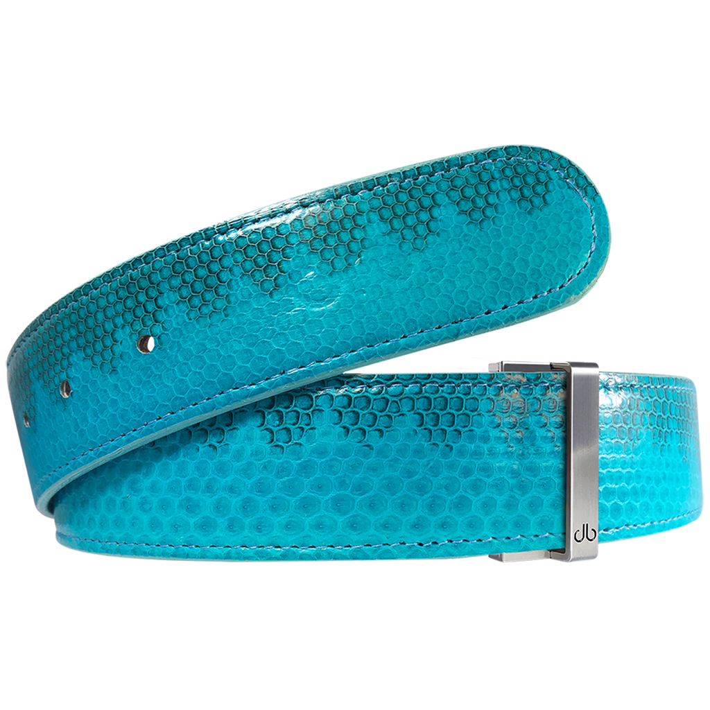 Light Blue Snakeskin Leather Belt | Druh Belts & Buckles Best Designer ...