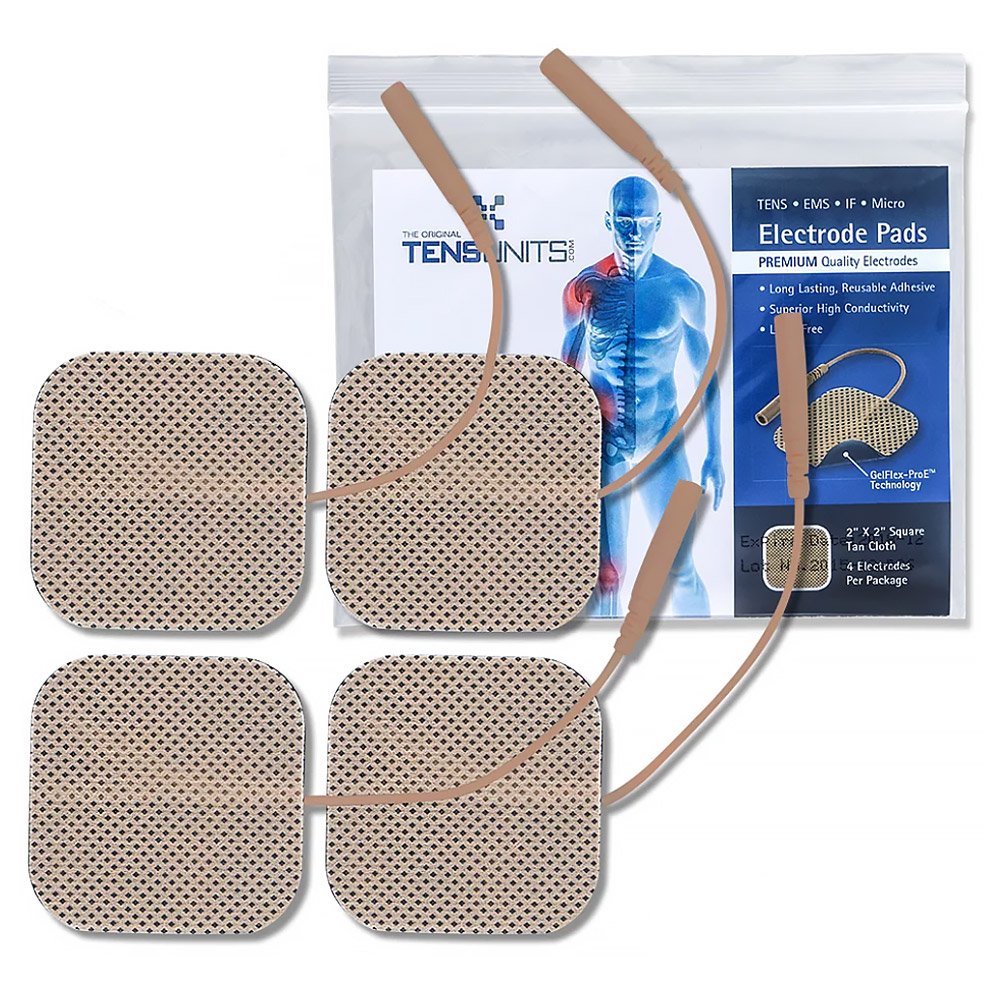 Premium 2" x 2" Tan Cloth Electrodes