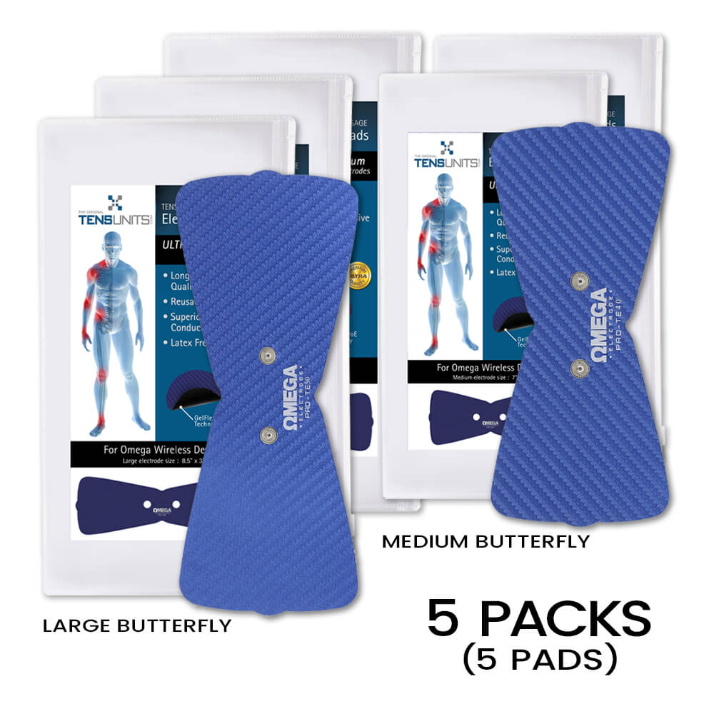 Replacement Snap Butterfly Electrode Pads 3 Large & 2 Small - Tens Units product image