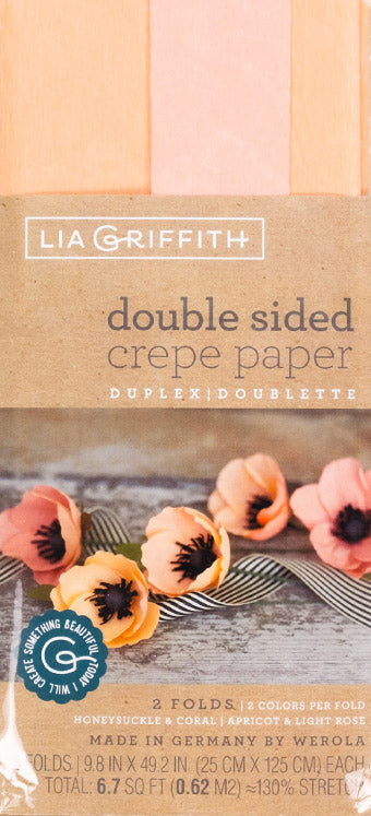 double sided crepe paper lia griffith coral apricot