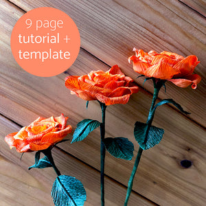 paper flower template | paper rose template | paper flower tutorial | how to make paper flowers | how to make paper roses | crepe paper flowers | diy paper rose