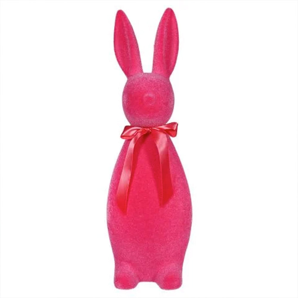 Flocked Button Nose Bunny Large 27" Pink by One Hundred 80 Degrees