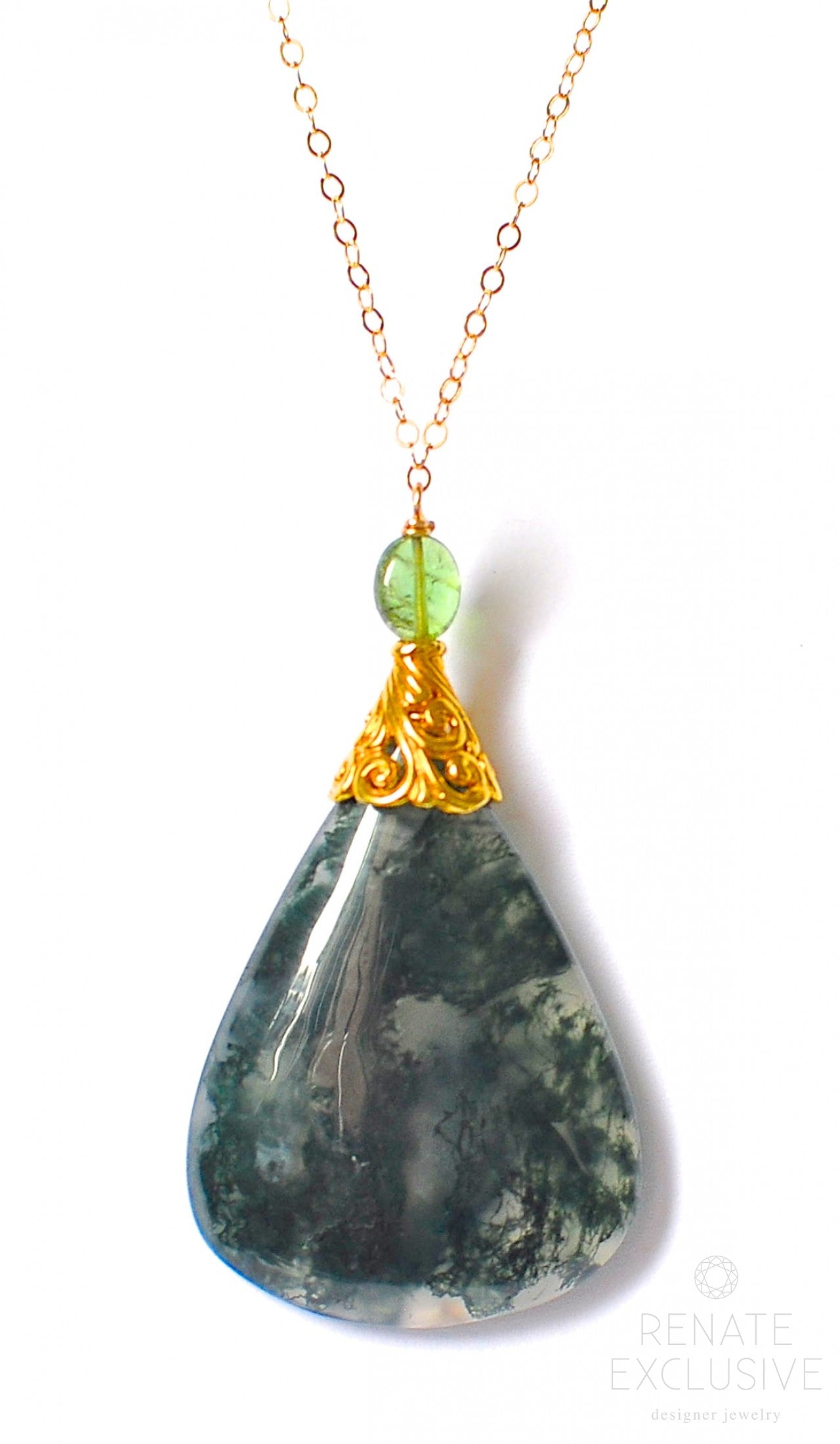 moss agate necklace