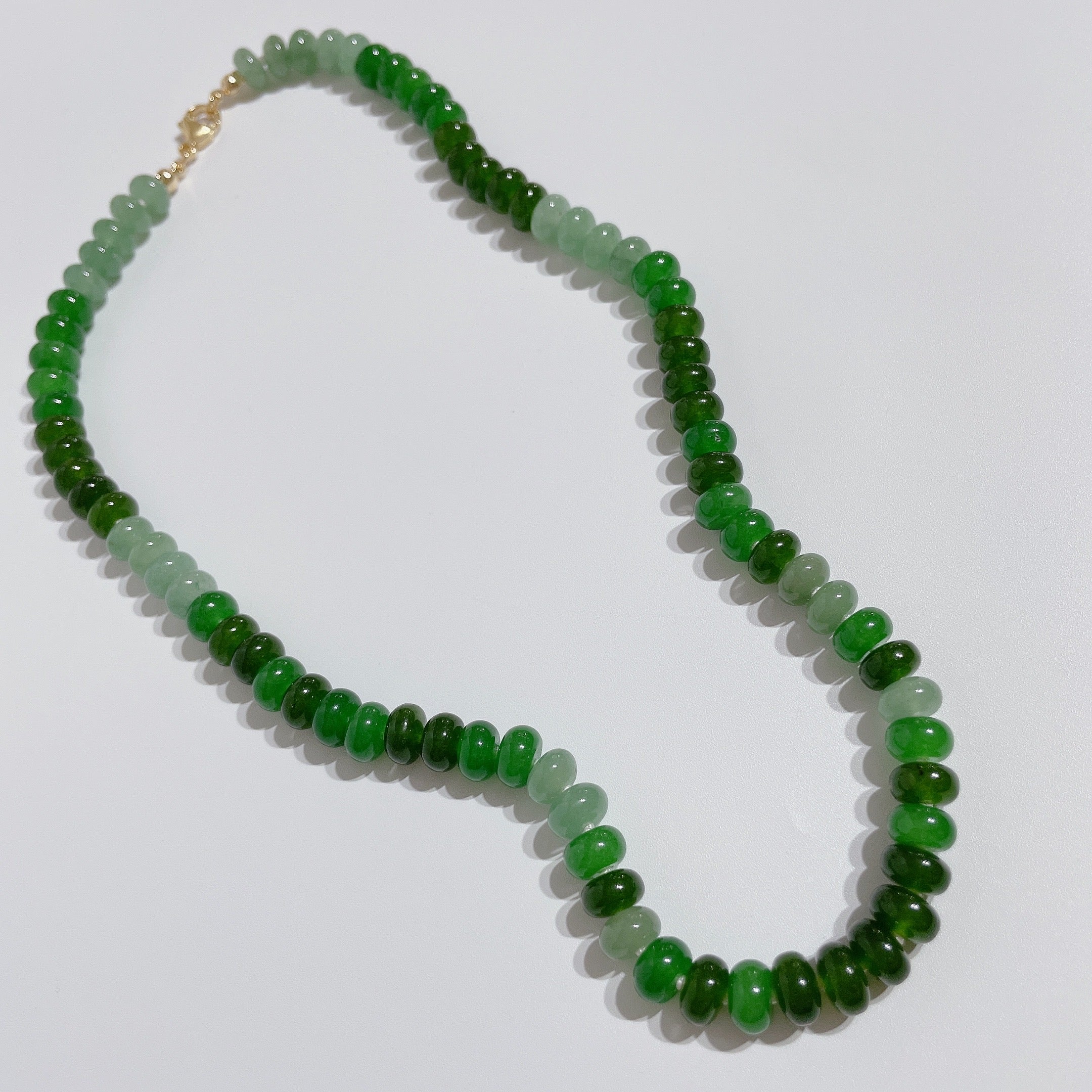 'NEW' GREEN CAMO Knotted Gemstone Necklace | Gold | ONE OF A KIND