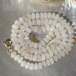 WHITE MOONSTONE Beaded Gemstone Necklace | Gold | ONE OF A KIND