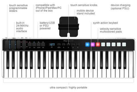 IK Multimedia iRig Keys I/O 49 Key MIDI Controller with Audio Interface