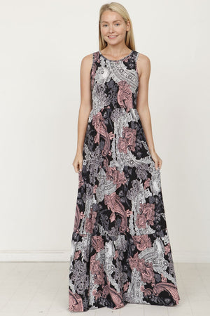 pink paisley maxi dress