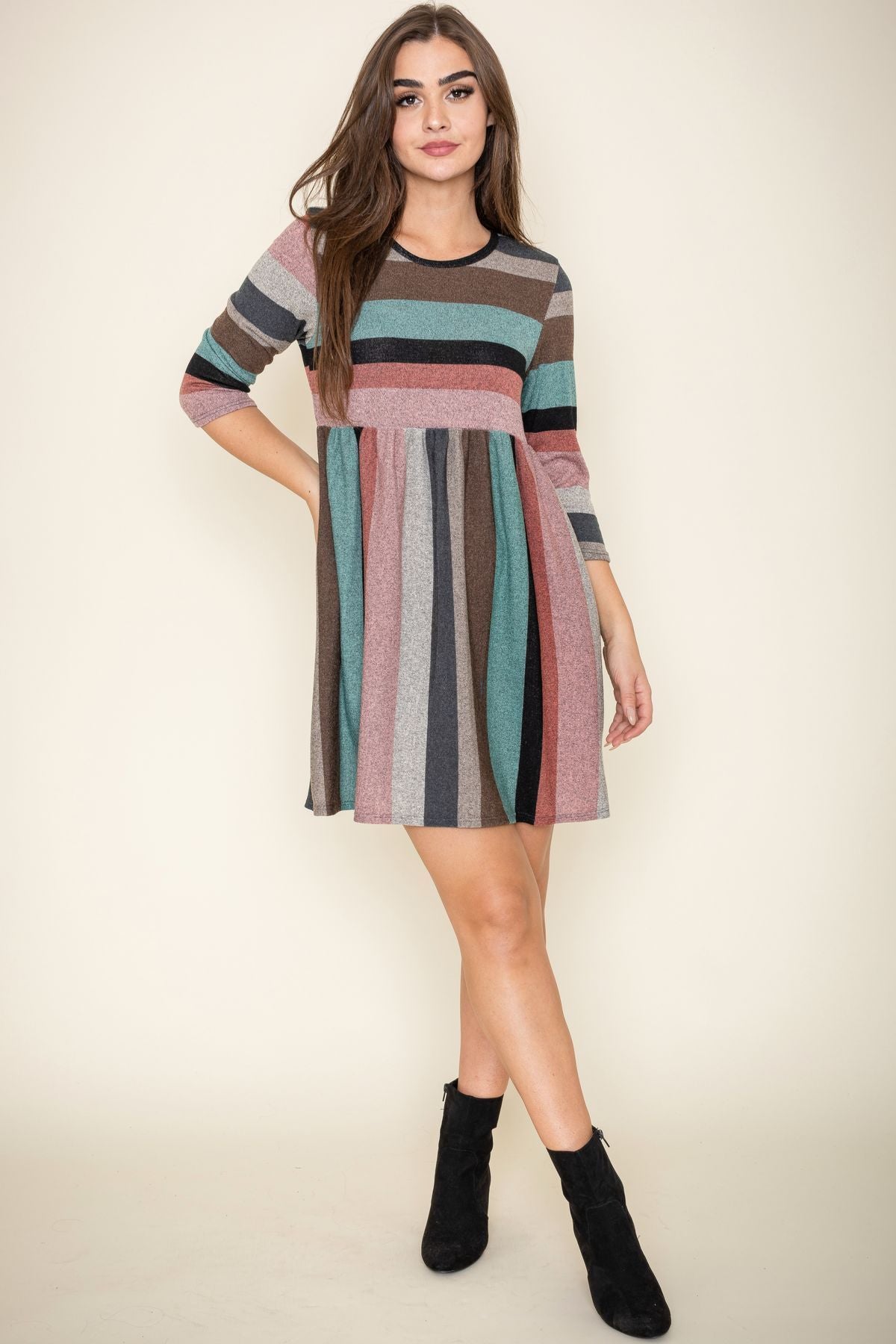 Pink & Mint Multi Stripe Mini Dress – éloges
