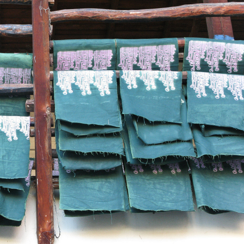 Our fabrics drying in our artisans atelier in Tokat, Turkey.